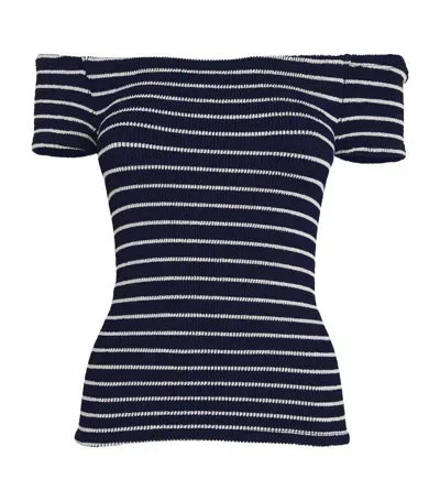 Hunza G Grace Top In Navy/white