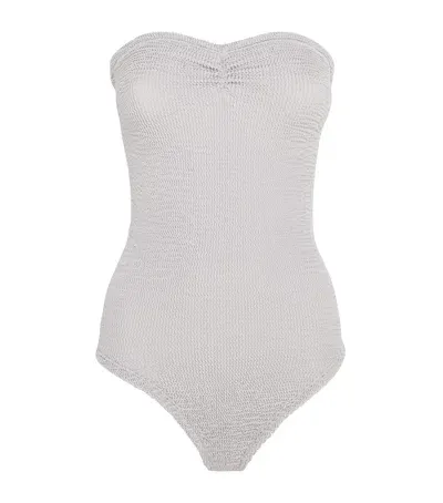 Hunza G Metallic Brooke Swimsuit In Silver