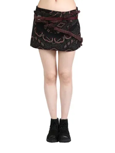 Hyein Seo Cinched Pocket Mini Skirt In Brown