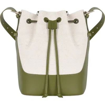 Hyer Goods Canvas Cinch Bucket Bag In Olive