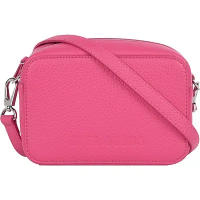 Hyer Goods Upcycled Leather Crossbody Camera Bag In Pink