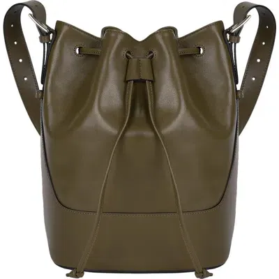 Hyer Goods Luxe Cinch Bucket Bag In Olive