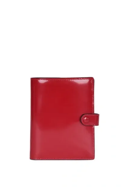 Hyer Goods Upcycled Leather Passport Wallet In Glazed Red