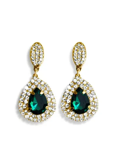 Hzmer Jewelry Rhinestone-embellished Earrings In Gold