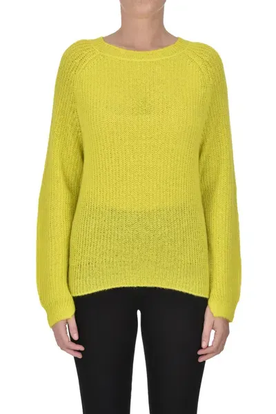 Iblues Ribbed Knit Pullover In Yellow