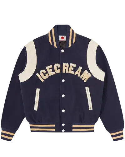 Icecream Europe Kids' Drippy Varsity Jacket In Navy