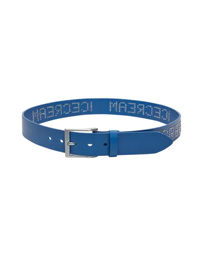 Icecream Europe Kids' Studded Leather Belt In Blue