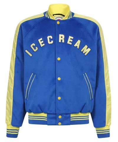 Icecream Patch Bomber Jacket In Blue