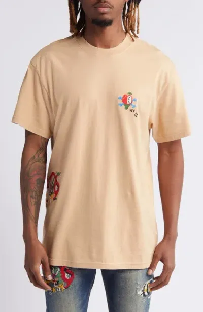 Icecream Voyager Embroidered Graphic T-shirt In Candied Ginger