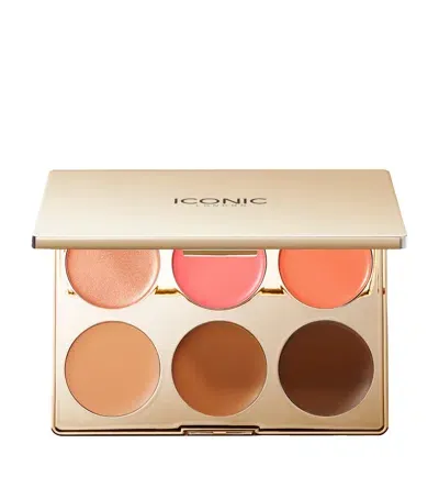 Iconic London Multi-use Cream Blush, Bronze And Highlight Palette In White