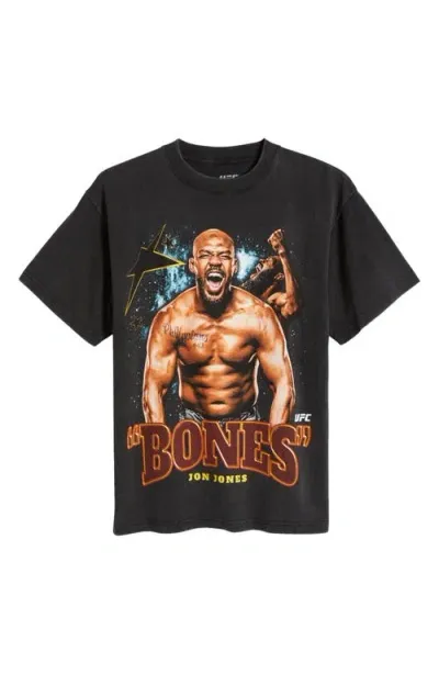 Id Supply Co Bones Jones Cotton Graphic T-shirt In Washed Black