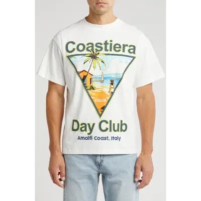 Id Supply Co Coastiera Day Club Oversize Embroidered Graphic T-shirt In White