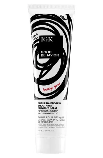 Igk Good Behavior Spirulina Protein Smoothing Blowout Balm In White