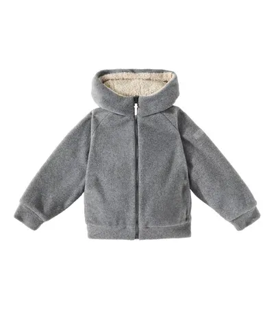 Il Gufo Kids' Faux Fur Jacket In Grey