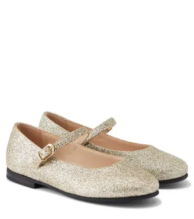 Il Gufo Kids' Glitter Ballet Flats In Gold