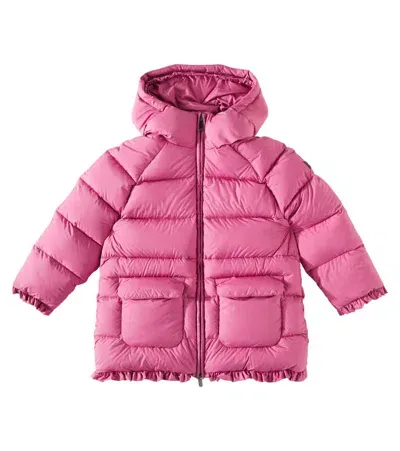 Il Gufo Kids' Ruffled Down Coat In Pink