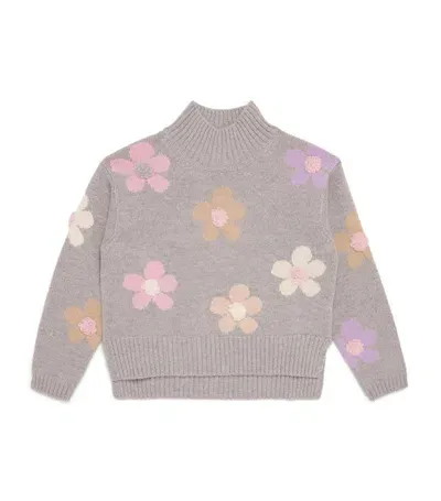 Il Gufo Kids' Wool Flower Sweater (3-12 Years) In Grey