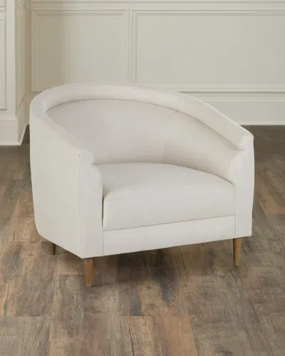 Interlude Home Capri Chair In Faux Linen Pearl