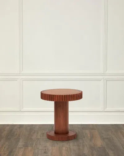 Interlude Home Crandon Side Table In Classic Walnut