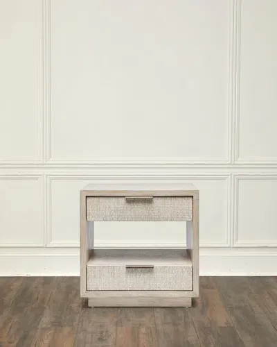 Interlude Home Harperly Bedside Chest In Washed Taupe