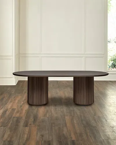 Interlude Home Laurel 94" Oval Dining Table In Mocha