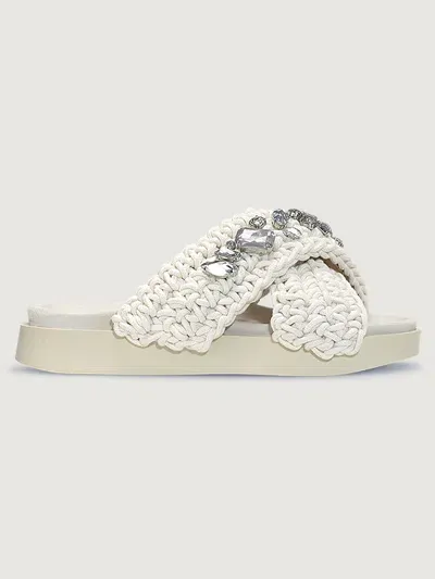 Inuikii Woven Stones Slide In True White