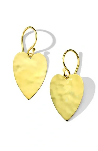 Ippolita Classico Crinkle Heart Drop Earrings In Gold