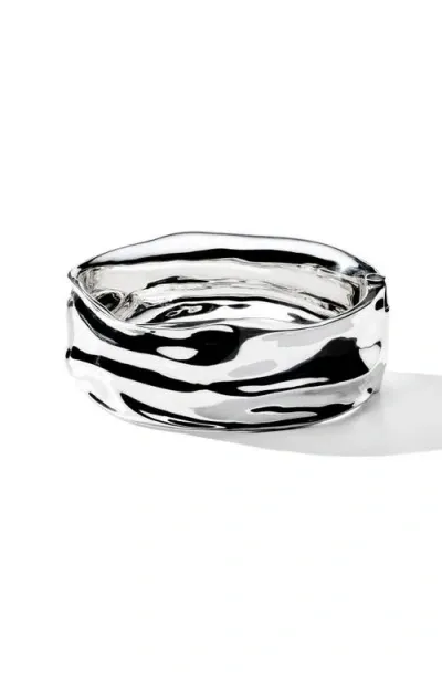 Ippolita Classico Crush Wide Hinge Bangle In Silver