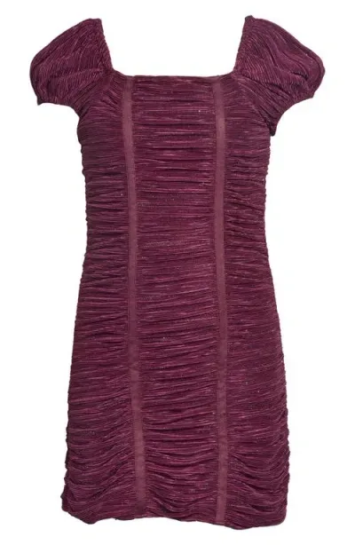 Iris & Ivy Kids' Metallic Plissé Party Dress In Wine