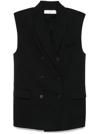 Iro Black Wool Blend Twill Weave Double-breasted Jacket