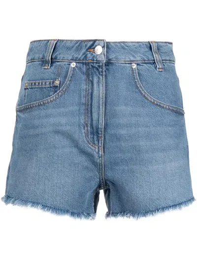 Iro Cotton Denim Shorts In Blue