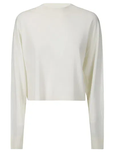 Iro Short Crew-neck Wool-silk Sweater In White