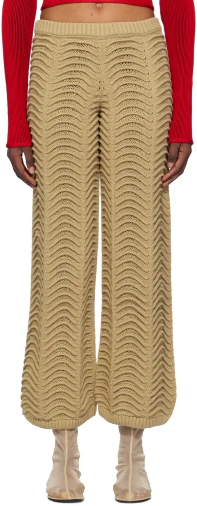 Isa Boulder Green Canyon Wave Lounge Pants In Sand