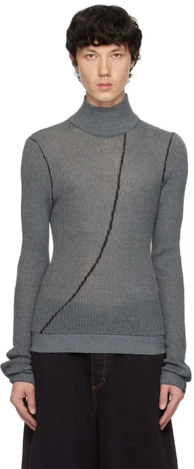 Isa Boulder Ssense Exclusive Gray Bow Sweater In Burnt