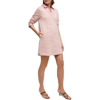 Isaac Mizrahi New York Stripe Polo Minidress In French Lilac Stripe