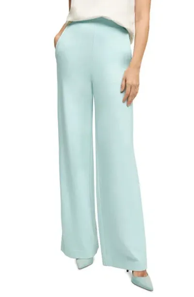 Isaac Mizrahi New York Wide Leg Pants In Robins Egg