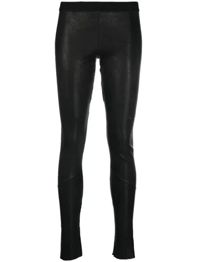 Isaac Sellam Experience Low-rise Leather Leggings In Black