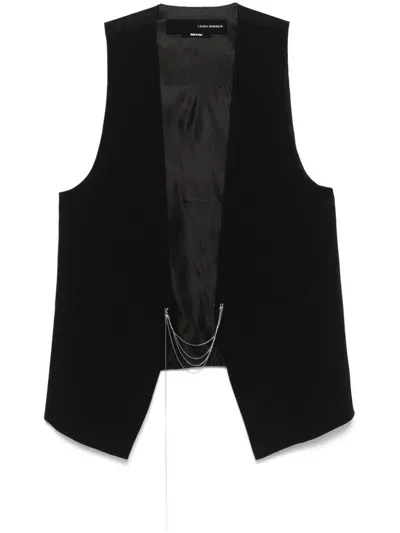 Isabel Benenato Chain Link-detailed Waistcoat In Black