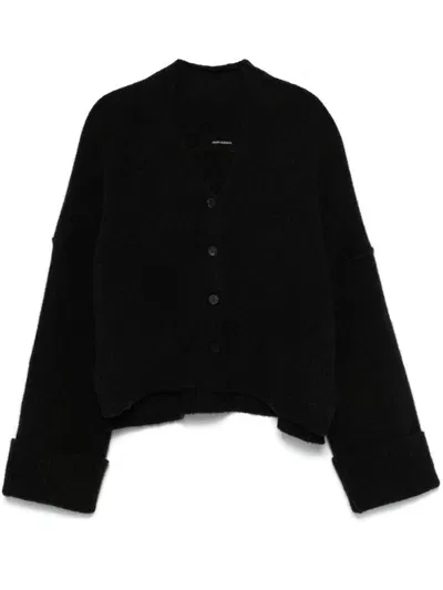 Isabel Benenato Drop-shoulder Cardigan In Black