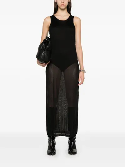 Isabel Benenato Fine-knit Maxi Dress In Black