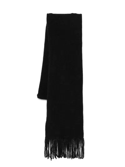 Isabel Benenato Fringed Scarf In Black