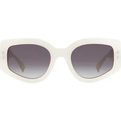 Isabel Marant Cat Eye Sunglasses, 54mm In White/gray Gradient