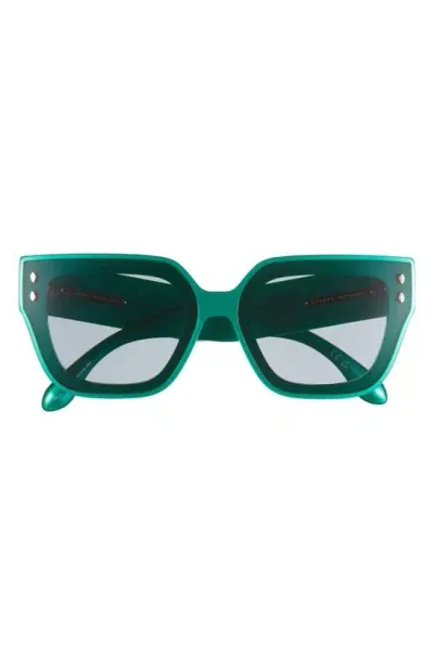 Isabel Marant 65mm Oversize Square Sunglasses In Pearled Green Grey