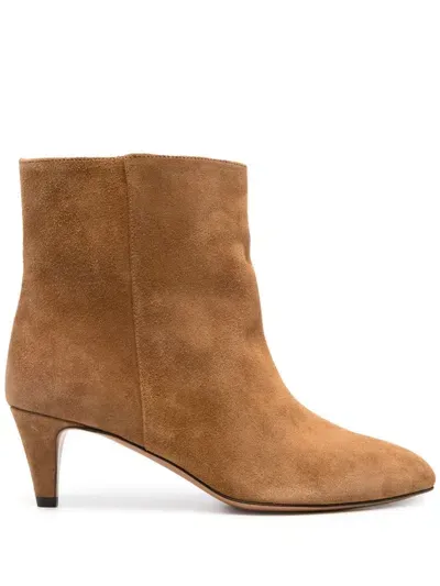 Isabel Marant 70mm Suede Ankle Boots In Brown