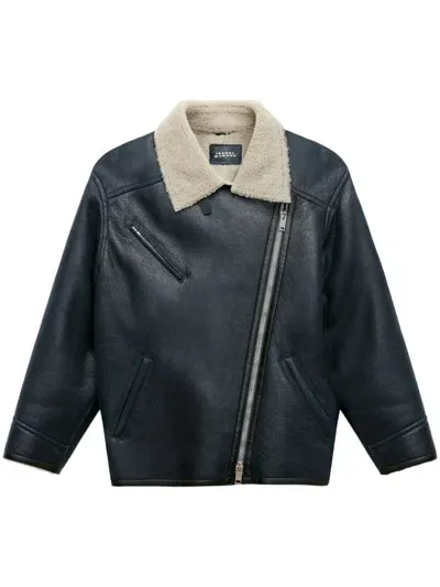 Isabel Marant Adelina Shearling Jacket In Black