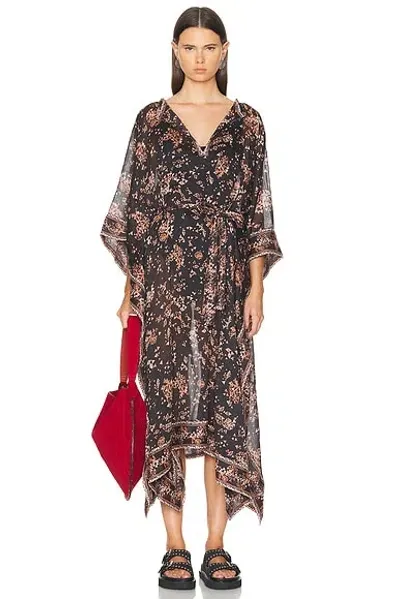 Isabel Marant Cotton-silk Amira Maxi Dress In Black