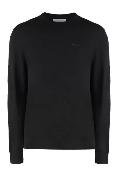 Isabel Marant Basile Merino Wool Crew-neck Sweater In Black