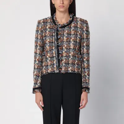 Isabel Marant Beige/brown/grey Weave Jacket In Wool Blend In Multicolor