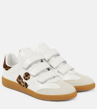 Isabel Marant Beth Leather Sneakers In White