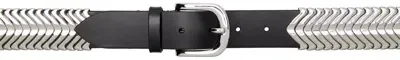 Isabel Marant Black Tehora Belt In Bksi Black/silver